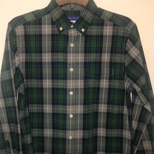 Men’s Small Green Grey Blue White Flannel/Plaid